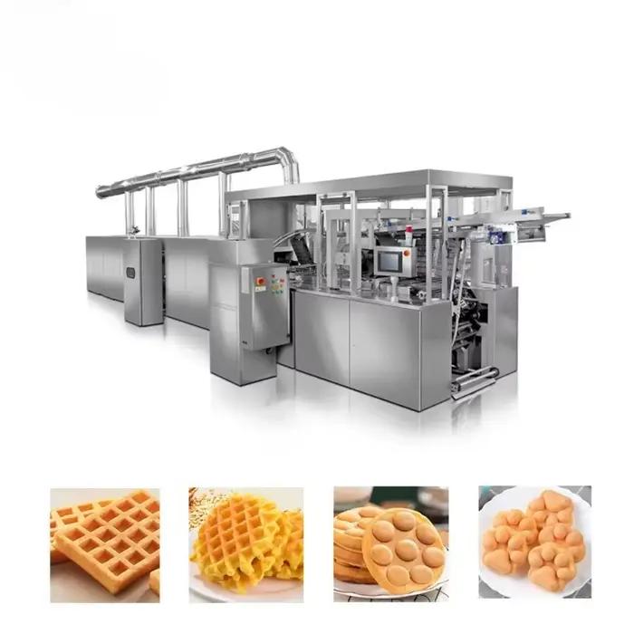 Machine à gaufres moelleuses de qualité supérieure personnalisée pour production commerciale acier inoxydable 304 grande capacité double couche de chauffage usage industriel alimentaire occasions spéciales à offrir