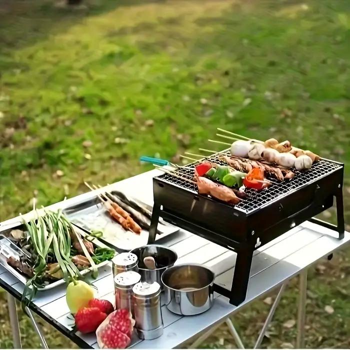 Barbecue pliable durable pour camping et pique-niques en plein air barbecue charbon de bois grandes surfaces de cuisson occasions spéciales famille garden parties