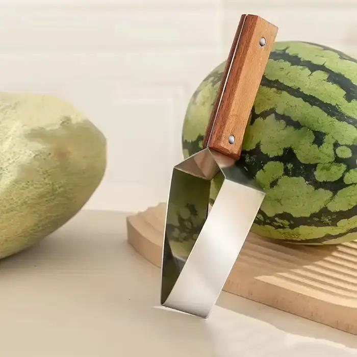 Coupe-pastèque 2 en 1, coupe-fruits à économie d'effort avec ouvre-bouteille