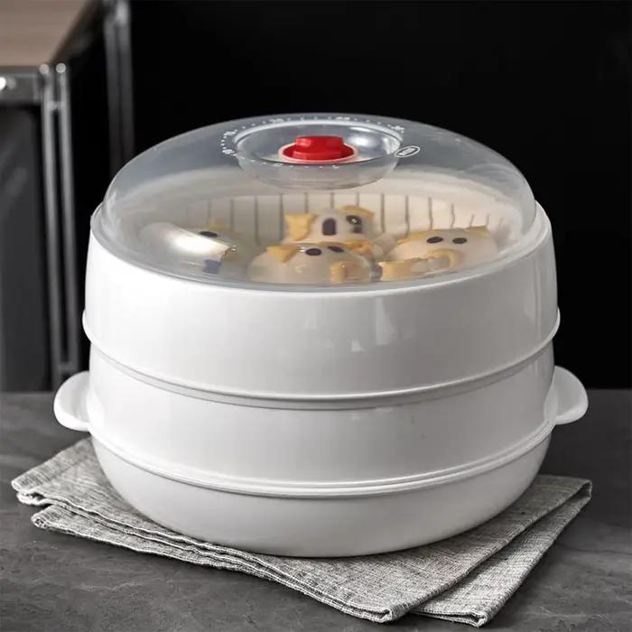 Cuiseur vapeur micro-ondes PP panier à vapeur rouge pour cuisine saine et pratique légumes riz et plats familiaux occasions spéciales