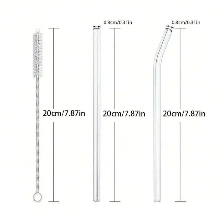 Paille à Smoothie en verre avec brosse en paille