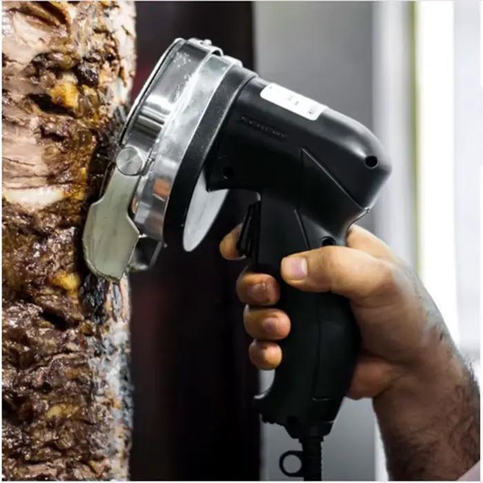 Machine à découper le shawarma turc portative électrique pour trancher la viande de 0 à 8mm pour cuisiner chez soi ou en restaurant occasions spéciales