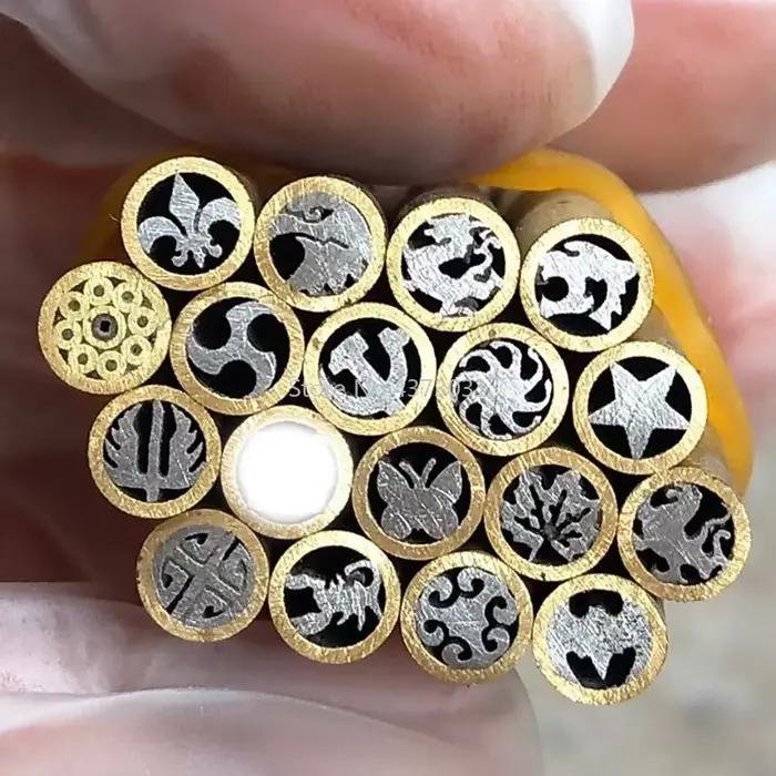 Poignée de couteau, rivets en mosaïque, longueur 45mm, vis à mosaïque, clou pour bricolage, matériau du manche du couteau, tube en laiton, diamètre 5mm, 1 pièce
