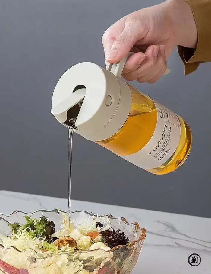Le compagnon ultime pour la friture ! Bouteille d'huile de 550 ml pour la cuisine – Contrôle parfait