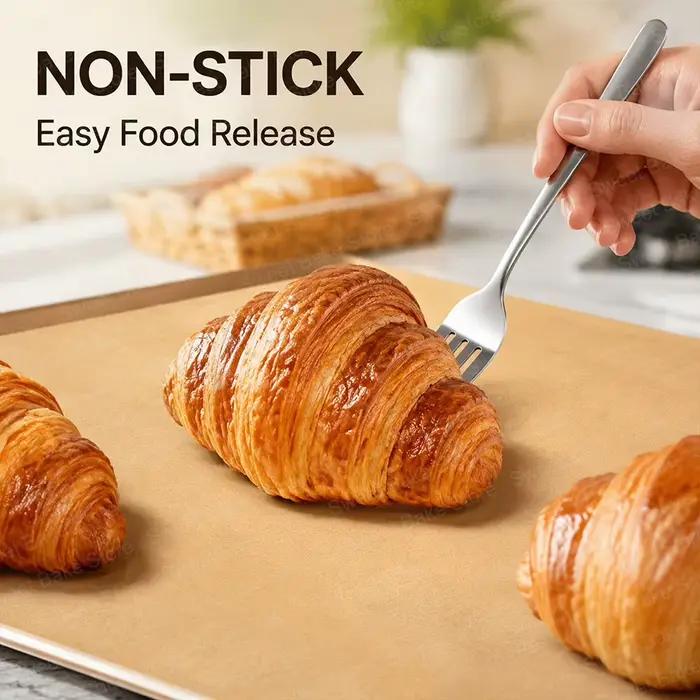 Feuilles de papier sulfurisé pré-découpées antiadhésives non blanchies pour la cuisson et les plaques de cuisson utilisation au four et à la friteuse à air occasions spéciales et quotidiennes
