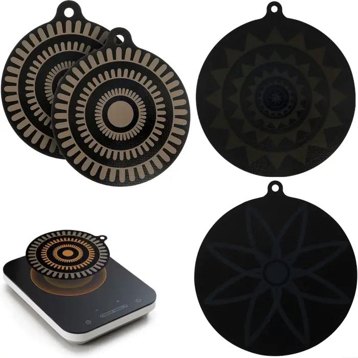 Tapis de protection de plaque de cuisson à Induction, tapis d'isolation thermique de cuisine, joint de cuisinière à Induction rond en Silicone, tapis de protection propre pour plaque de cuisson à Indu