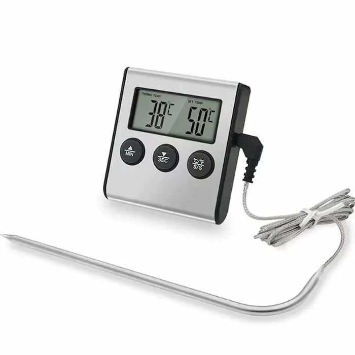 Thermomètre de cuisine numérique pour viande, four, barbecue, minuterie, compteur de chaleur pour la cuisson