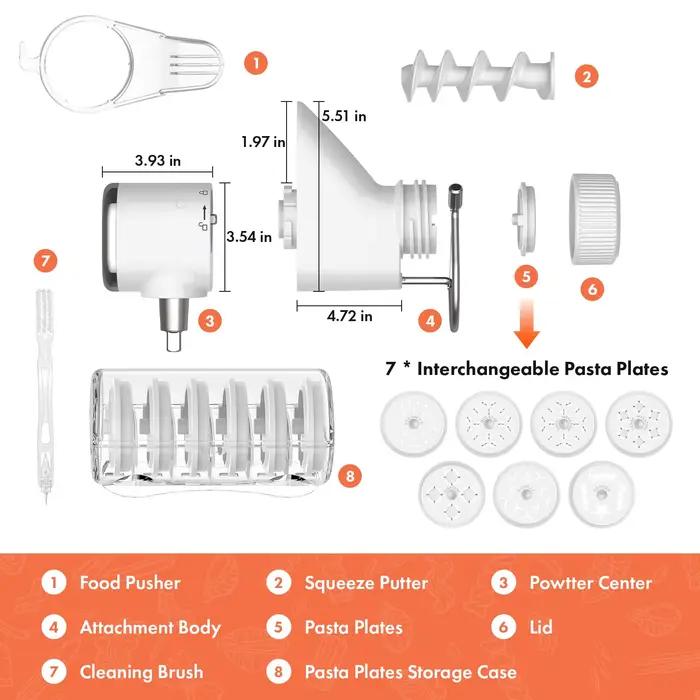 Gvode Fixation de presse à pâtes pour mélangeurs sur socle KitchenAid 7 plaques interchangeables accessoires