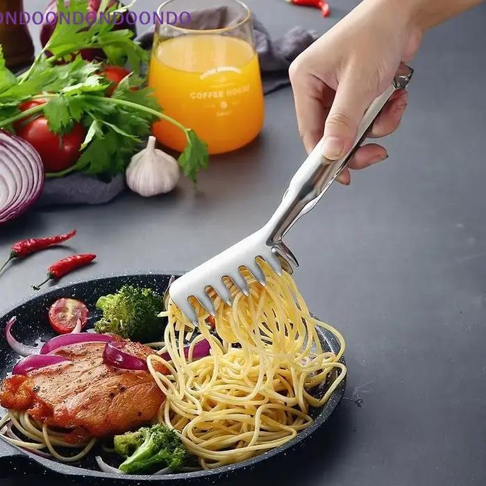 Pince à barbecue, fourchette à spaghetti, outils de cuisine multifonctionnels en acier inoxydable, pince alimentaire