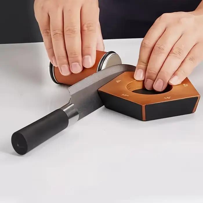 Affûteur de couteaux rotatif à 5 angles 12/15/18/20/22 ° Aiguiseurs de couteaux à base magnétique, accessoire en bois, grain diamanté 240-10000 # Cuisine