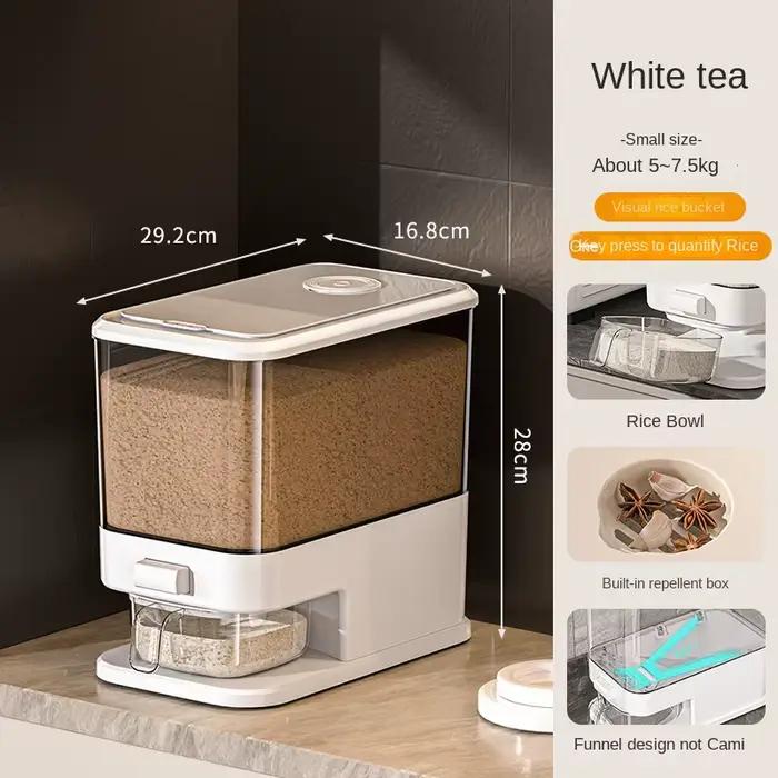Boîte de stockage de farine de riz pressée de grande capacité, réservoir hermétique de qualité alimentaire, anti-insectes et anti-humidité pour la maison