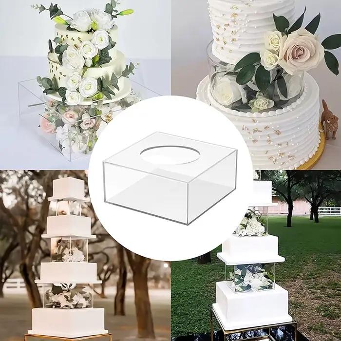 Panneau d'affichage de gâteaux en acrylique, rond et carré, bord hexagonal, plateau à grattoir plus lisse, bricolage, panneau rechargeable, outils de support de Base