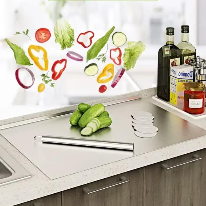 Planche à découper en acier inoxydable de qualité alimentaire 304