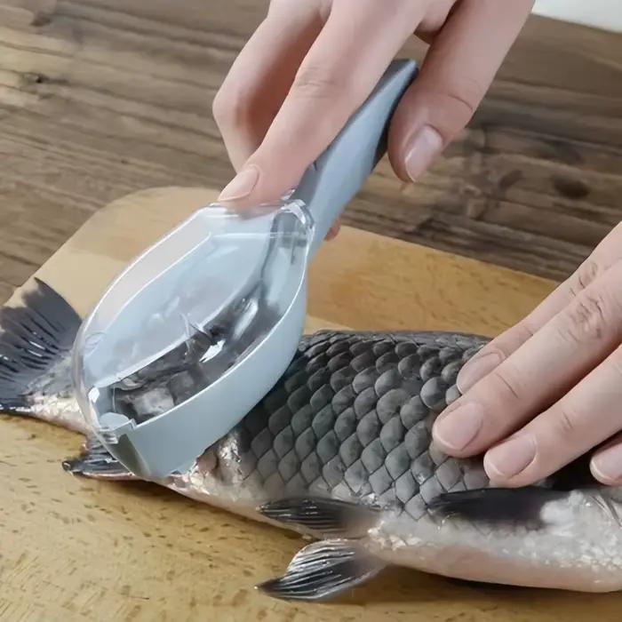 Écailleur de poisson rapide en plastique avec couvercle