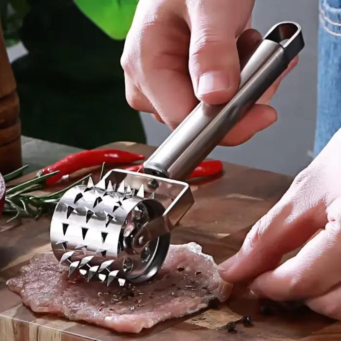 Attendrisseur de viande en acier inoxydable, marteau à rouleau pour Steak, pounders de porc sur les côtés, outils de cuisine