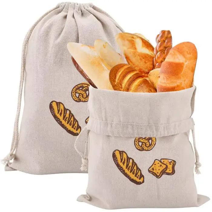 Sac à pain en lin, sacs réutilisables pour pain