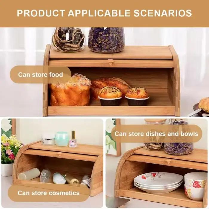 Stockage durable du pain en bois pour utilisation sur comptoir avec fonction contrôle l'humidité 37JD