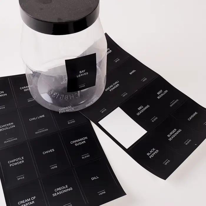 Ensemble d'étiquettes autocollantes imperméables pour pots de cuisine