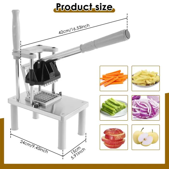 Coupe-frites en acier inoxydable, hachoir Commercial pour légumes et fruits, coupe-aliments manuel avec 4 lames de rechange, Gadgets de cuisine