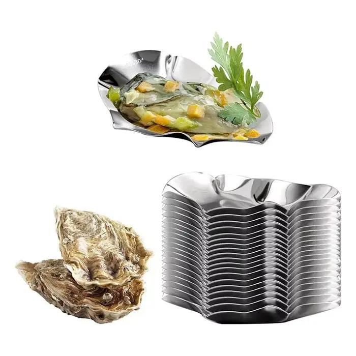 24 Pcs Coquilles d'huîtres en acier inoxydable