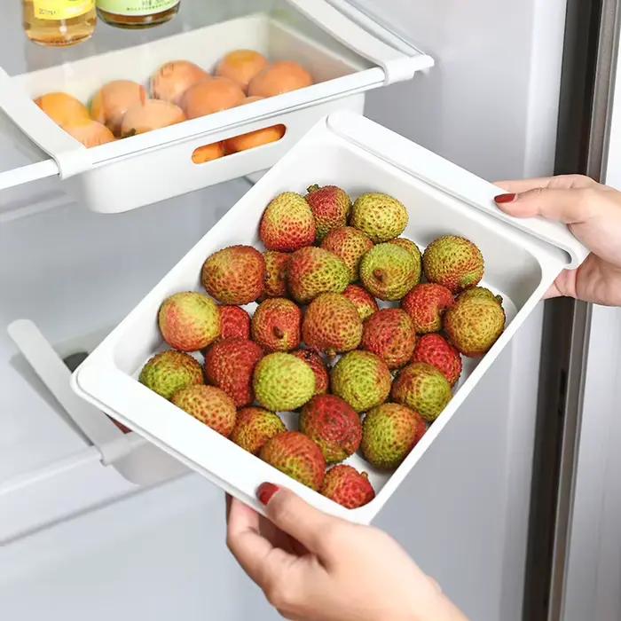 Réfrigérateur créatif, boîte de rangement pour conserver la fraîcheur, tiroir, panier à fruits et œufs, conteneur de stockage des aliments rétractable, organisateur ménager