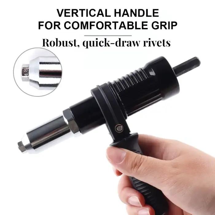 Kit d'adaptateur de pistolet à rivets avec poignée, fixation de perceuse à riveter, outil manuel de rivetage, écrou d'insertion pour perceuse électrique sans fil