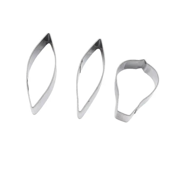 Emporte-pièces en acier inoxydable, 3 pièces/ensemble, emporte-pièces, pétales d'alématite, pour biscuit, MSI, har, fourmi, outils de décoration de gâteaux