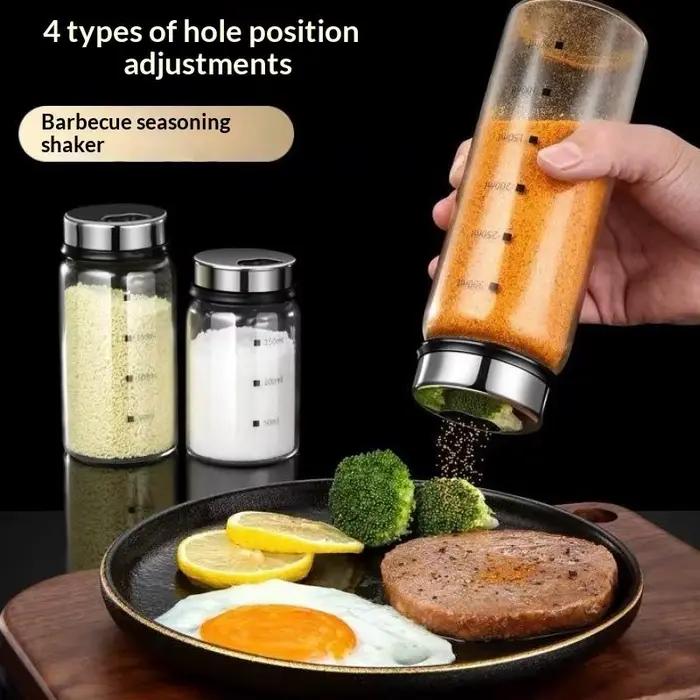 Boîte d'assaisonnement en verre à haute teneur en Borosilicate de 200/300/500ml, bouteille de sel de condiments solides, poivre, épices, Shaker avec couvercle rotatif