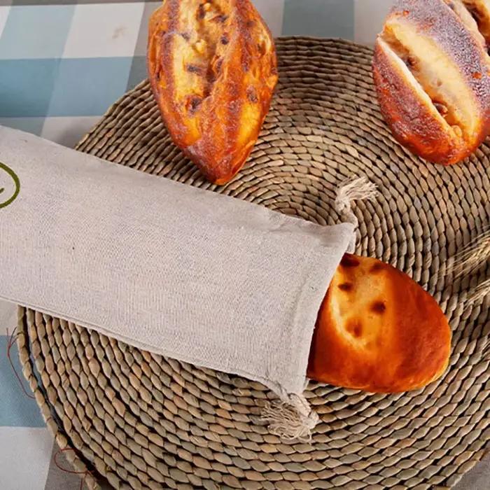 Sac à pain en lin, sacs réutilisables pour pain