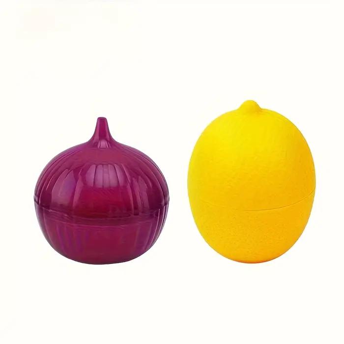 Économiseurs alimentaires en forme de citron et d'oignon, polyvalents, coffre-fort pour congélateur, rabattable, lavage des mains, récipients de stockage en plastique durables 1 pièce