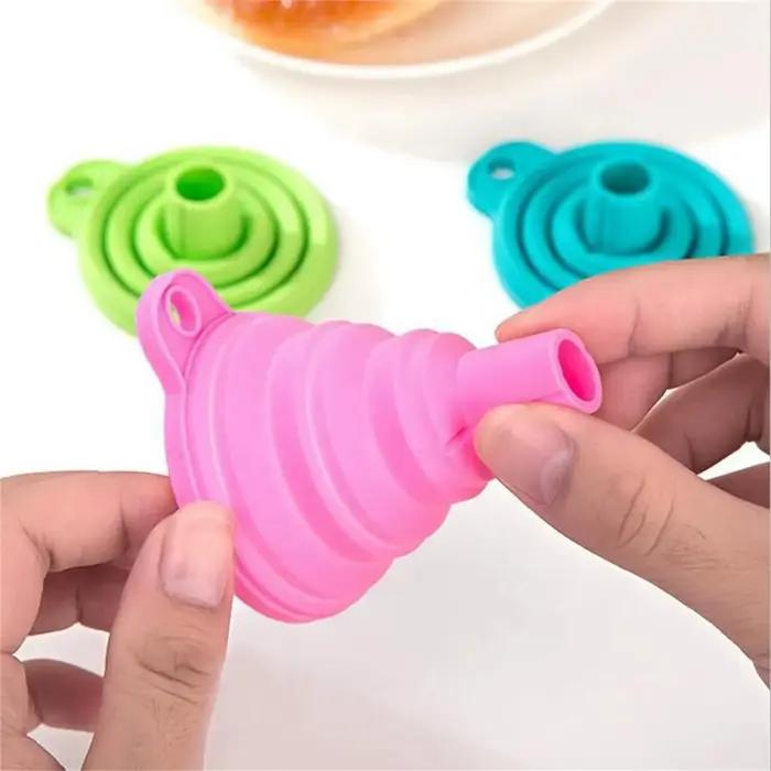 Ensemble d'entonnoirs pliables en silicone pour le remplissage d'eau, accessoires de gadgets de cuisine, transfert de liquide, HI