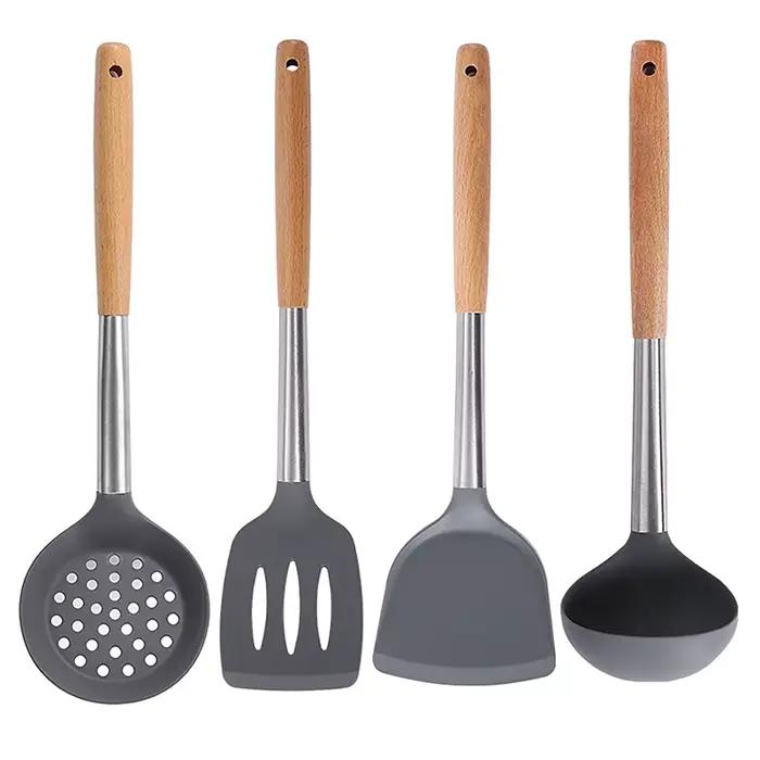 Ensemble d'ustensiles de cuisine en silicone antiadhésif