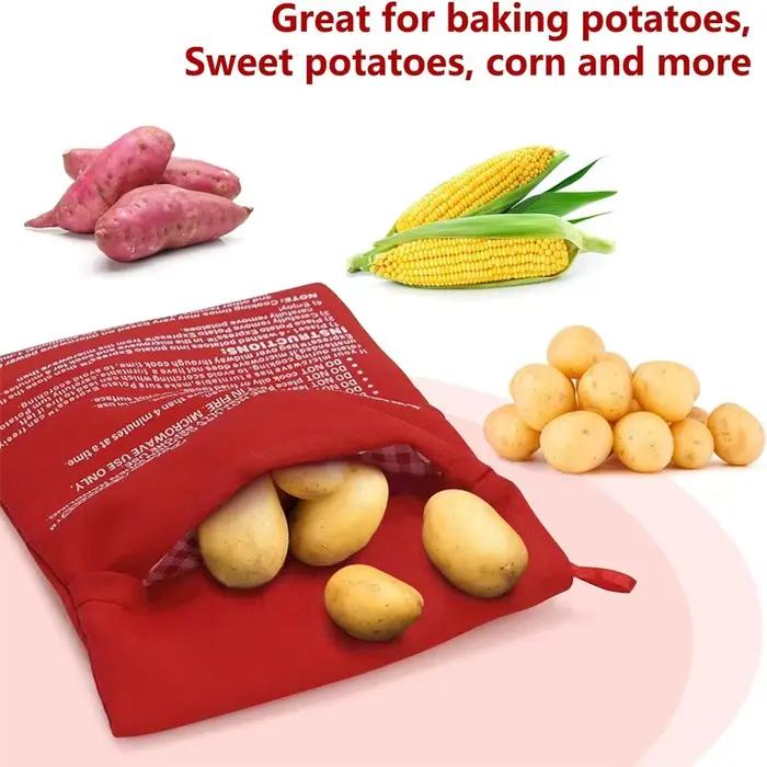 1 Sac de cuisson multifonctionnel pour patates douces grillées et maïs, compatible micro-ondes, pour usage domestique et cuisson à sec
