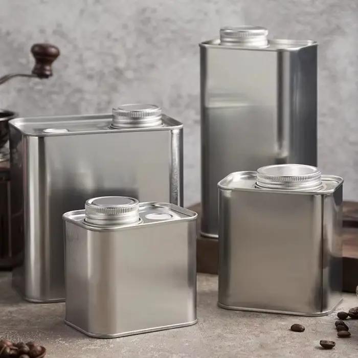 Boîtes de café scellées de grande capacité, cadeaux, boîte de rangement carrée unidirectionnelle pour grains de café, outils de rangement de cuisine, boîte de rangement en fer