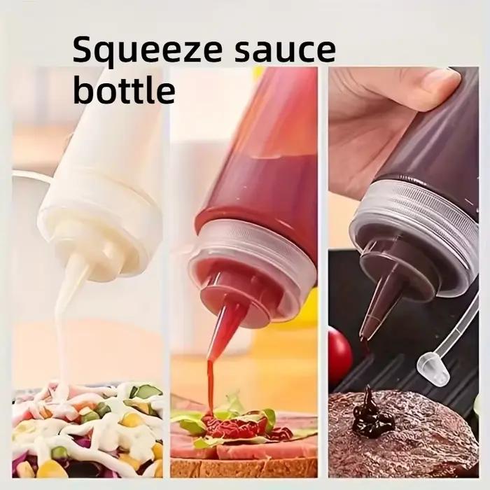 Bouteille de Sauce multifonctionnelle pour assaisonnement, bouteille à presser adaptée aux assaisonnement de tomate, conteneurs de Barbecue, 1/2/3 pièces