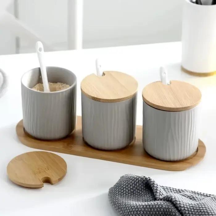 Boîtes d'assaisonnement créatives en céramique, boîtes d'assaisonnement HI, pots de sel à usage domestique