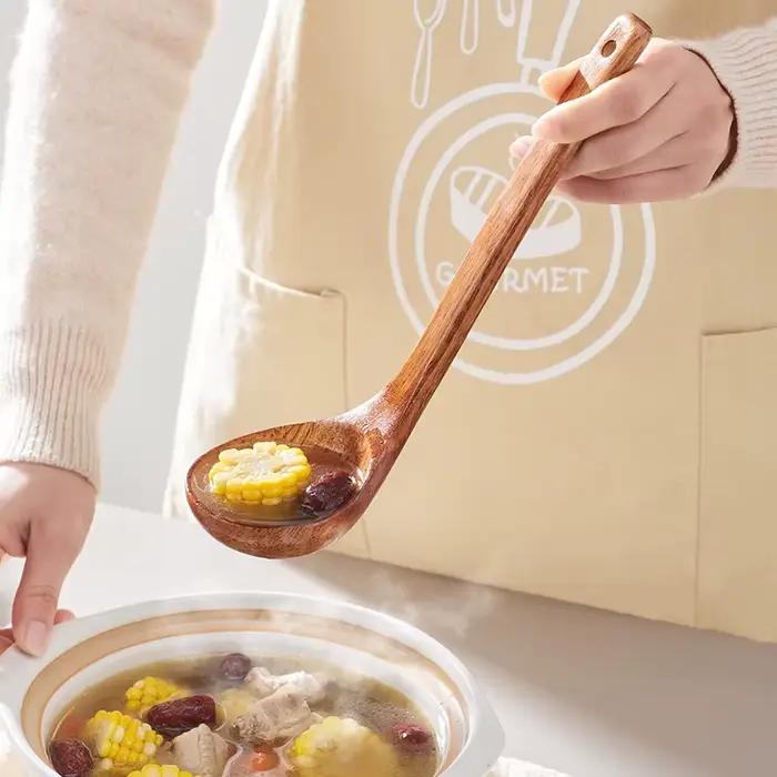 Cuillère en bois naturel pour ustensiles de cuisine