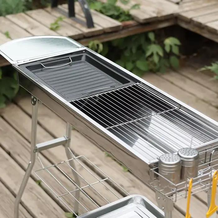 Barbecue portable d'extérieur pliable et épaissi, gril à charbon multifonctionnel pour usage domestique