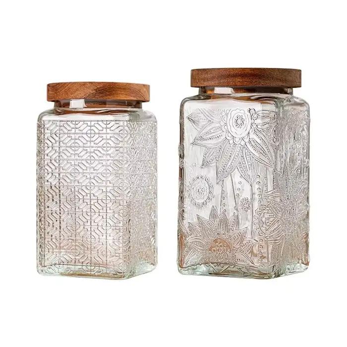 Boites en verre hermetiques style retro pour stockage alimentaire et organisation cuisine en verre avec couleurs douces et touches de design vintage pour la maison et la cuisine