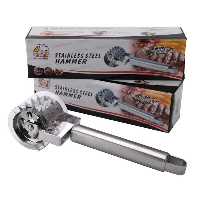 Attendrisseur de viande en acier inoxydable, marteau à rouleau pour Steak, pounders de porc sur les côtés, outils de cuisine