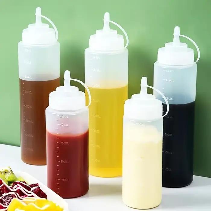 Bouteille d'huile d'olive Ketchup BBQ aissces, gadget de cuisine, grande pression, condiment HI avec buses, distributeur