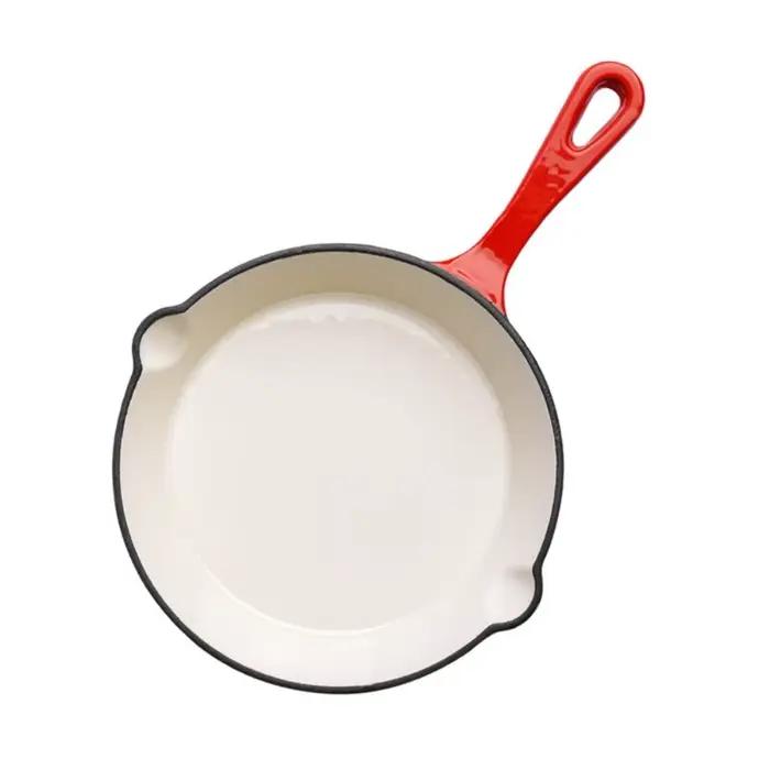 Cuisson antiadhésive en fonte émaillée, four hollandais universel rouge, poêle à Omelette ronde à fond plat, cuisinière à Induction