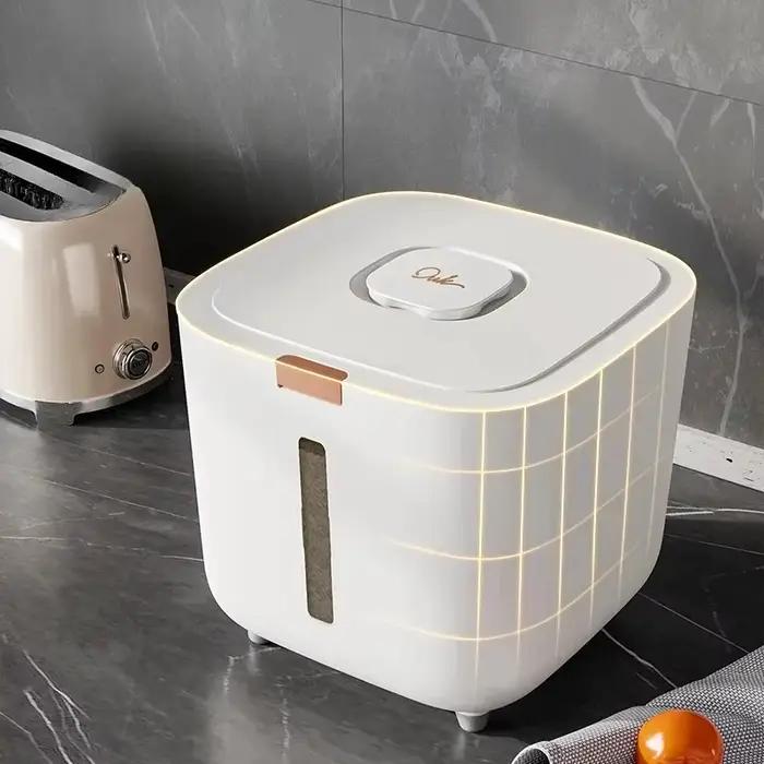 Seau à riz hermétique épaissi avec couvercle – Conteneur de stockage anti-humidité et anti-insectes de 10 kg