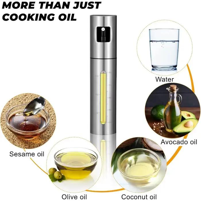 Distributeur de pulvérisateur de bouteille de pulvérisation d'huile d'olive d'acier inoxydable de 100ml avec l'épissure de vinaigre d'échelle pour la cuisine et le barbecue