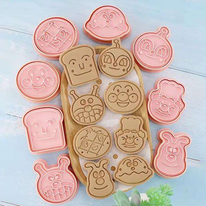 Anpanman-Moules à strass en plastique, ensemble de 8 pièces, outils de cuisson, décoration de pâtisserie