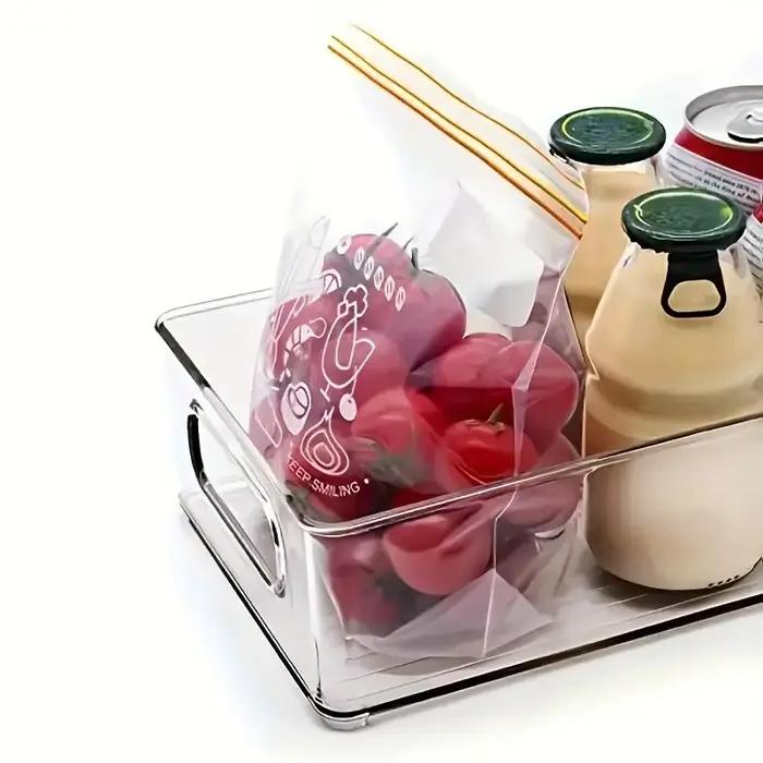 Boîte de rangement alimentaire empilable pour réfrigérateur avec poignée, organiseur de cuisine