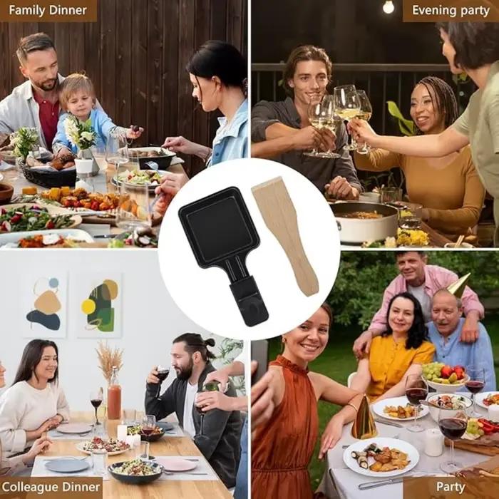 2 pièces Mini poêle à Raclette ensemble antiadhésif multi-fonction universelle électrique fromage oeufs gril