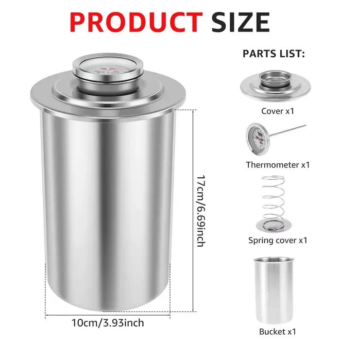 Presse à viande en acier inoxydable pour fabricant de jambons moule de viande Deli avec thermomètre pour cuisson de porc et volaille accessoire de cuisine moderne pour sandwichs occasions familiales et amicales