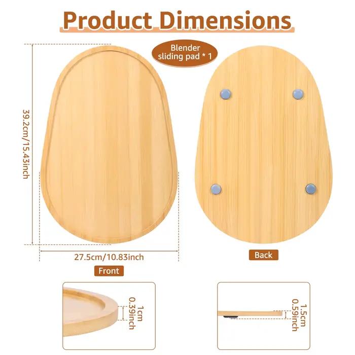 Tapis coulissant en bambou pour mixeurs de 5 à 7 quarts ou 4.5 à 5 quarts pour cuisine organisation et déplacement facile occassions spéciales
