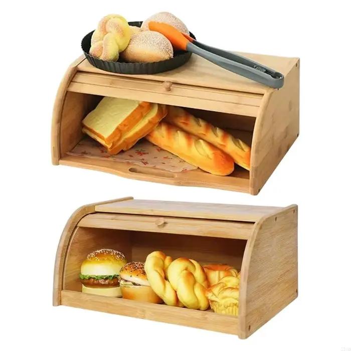 Stockage durable du pain en bois pour utilisation sur comptoir avec fonction contrôle l'humidité 37JD